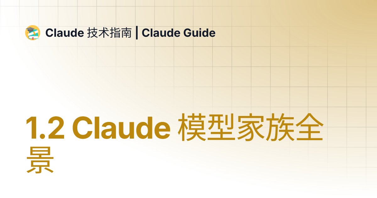 1.2 Claude 模型家族全景 | Claude 技术指南 | Claude Guide